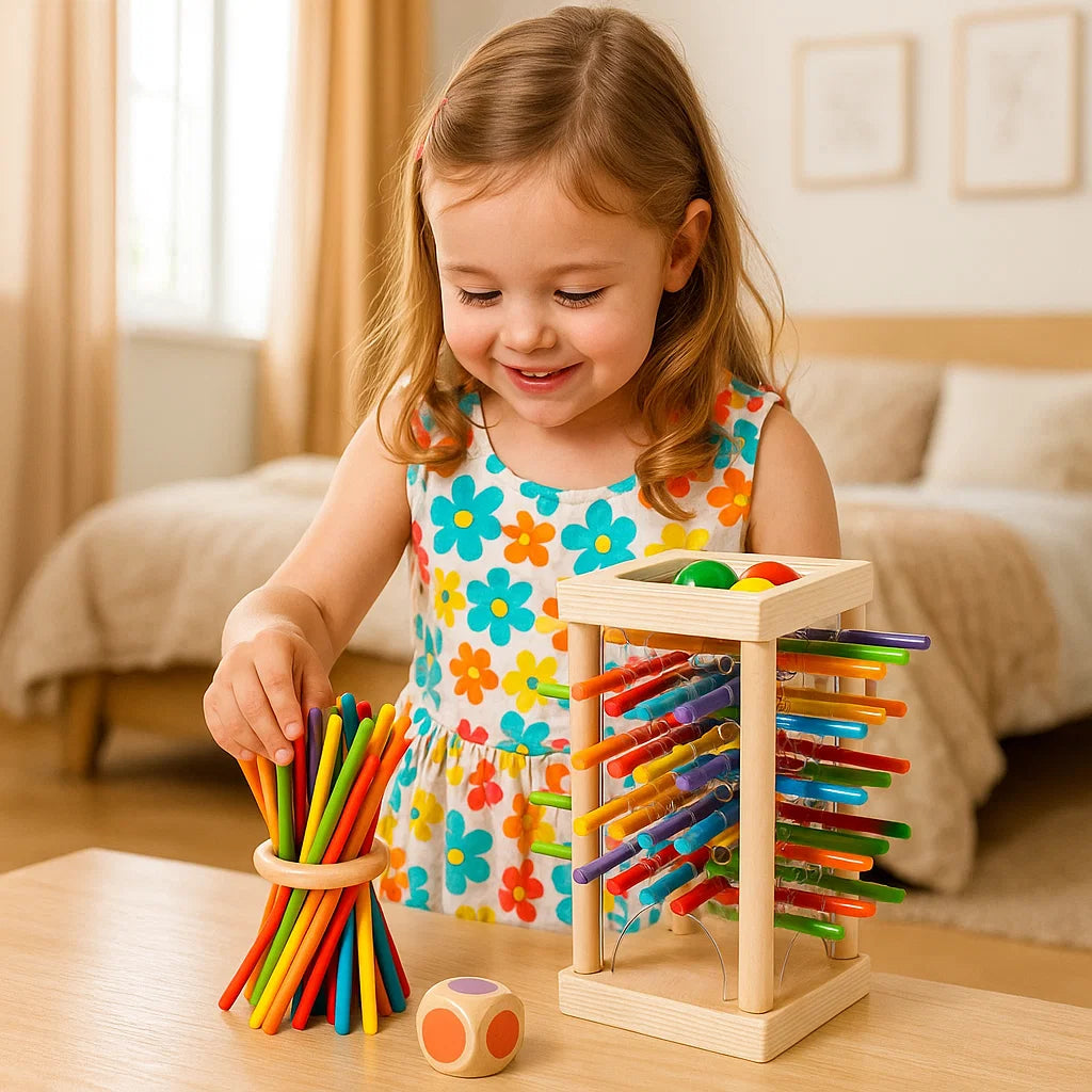 Stacking Toy Solid Wood & Non-Toxic Paint 3-in-1