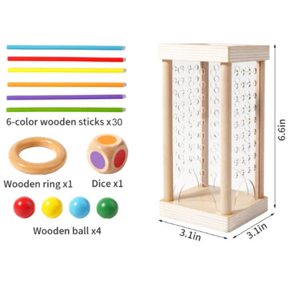 Stacking Toy Solid Wood & Non-Toxic Paint 3-in-1