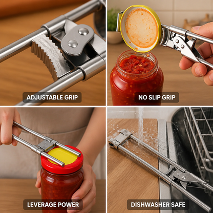 Stainless Steel Adjustable Grip Jar & Bottle Opener