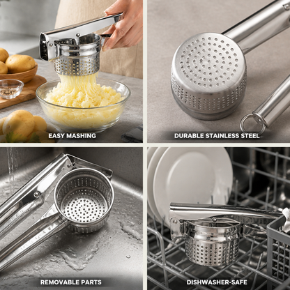 Stainless Steel Potato Masher (Removable Parts, Dishwasher-Safe)