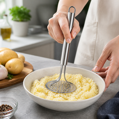 Stainless Steel Potato Masher (Removable Parts, Dishwasher-Safe)