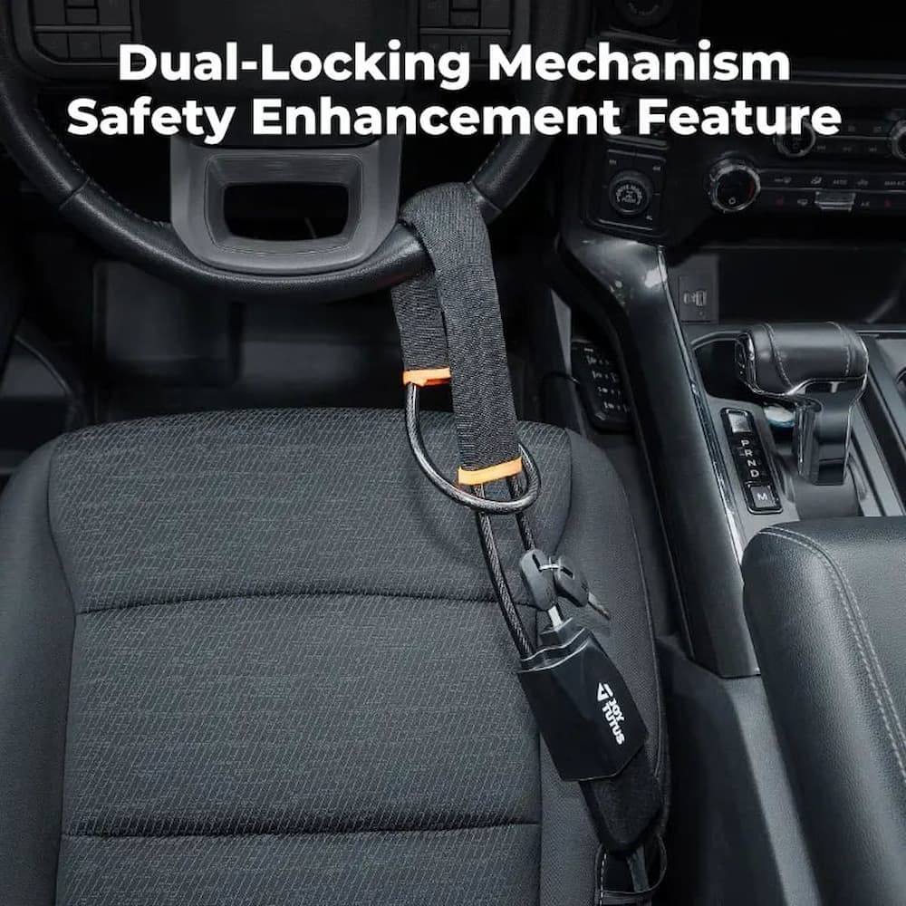 Steering Wheel Lock Cut-Resistant Cable Fits 69 Cm