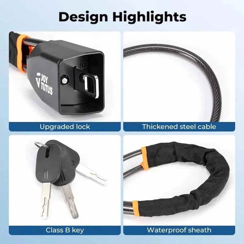 Steering Wheel Lock Cut-Resistant Cable Fits 69 Cm