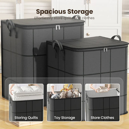 Storage Bag Tear-Resistant Non-Woven Reinforced Handles & All-Around Zipper