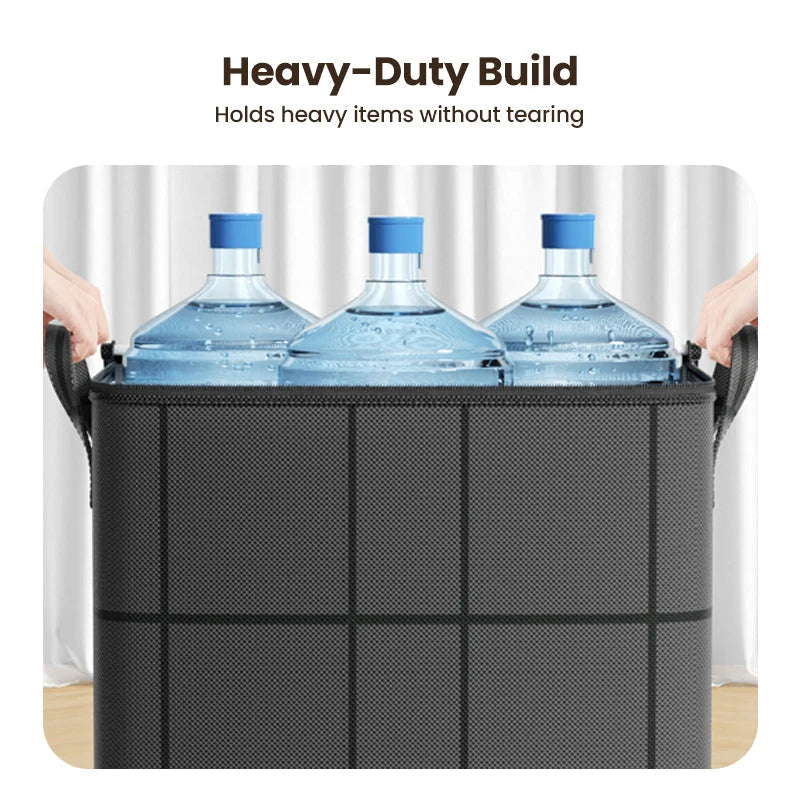 Storage Bag Tear-Resistant Non-Woven Reinforced Handles & All-Around Zipper