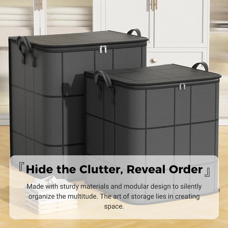 Storage Bag Tear-Resistant Non-Woven Reinforced Handles & All-Around Zipper