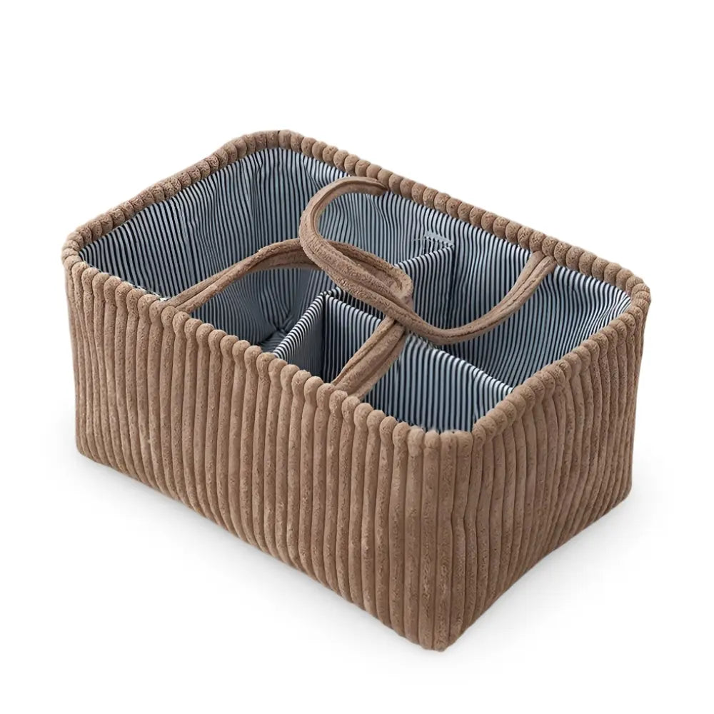 Storage Basket Multiple Compartments & Sturdy Handles Polyester