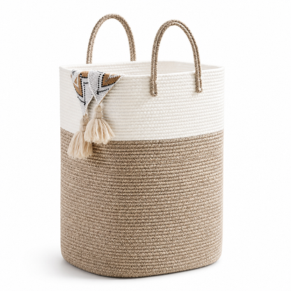 Storage Bin Woven Cotton Up To 100L With Handles