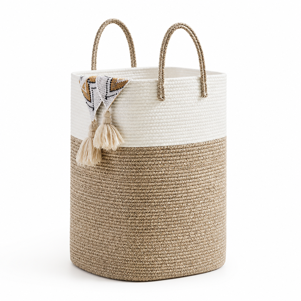 Storage Bin Woven Cotton Up To 100L With Handles