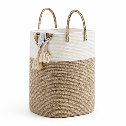 Storage Bin Woven Cotton Up To 100L With Handles