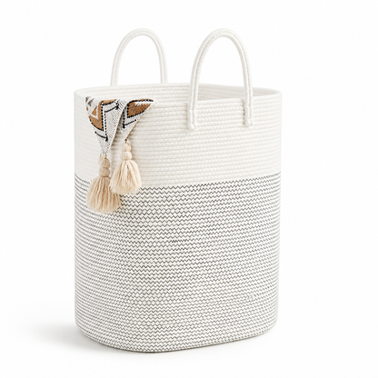 Storage Bin Woven Cotton Up To 100L With Handles