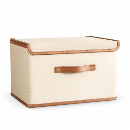 Storage Box Foldable Waterproof Reinforced Leather Handles