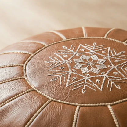 Storage Pouf Hidden Storage Hand-Embroidered & Water-Repellent