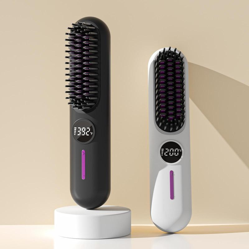 Straightening Brush Cordless Ceramic Digital Temperature Display