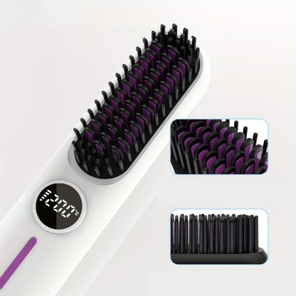 Straightening Brush Cordless Ceramic Digital Temperature Display