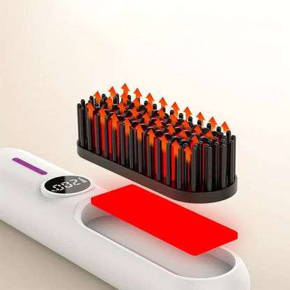 Straightening Brush Cordless Ceramic Digital Temperature Display