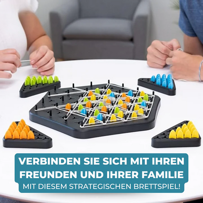 Strategy Board Game Hexagonal Pegboard & Rubber Bands