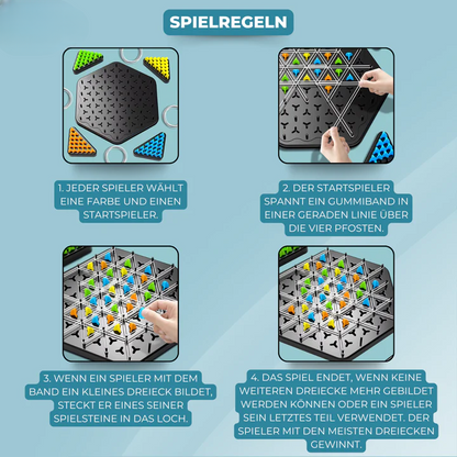 Strategy Board Game Hexagonal Pegboard & Rubber Bands