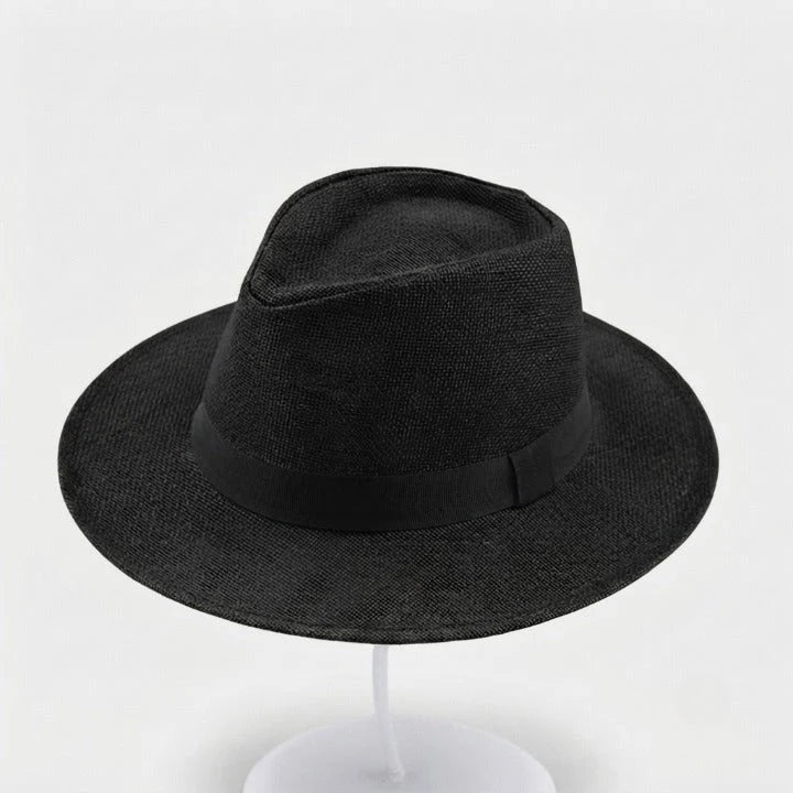 Straw Fedora Hat Handwoven UPF Sun Protection Adjustable Fit