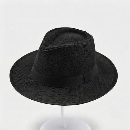 Straw Fedora Hat Handwoven UPF Sun Protection Adjustable Fit