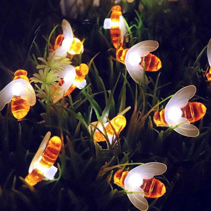 String Lights Bee-Shaped Solar-Powered Weatherproof