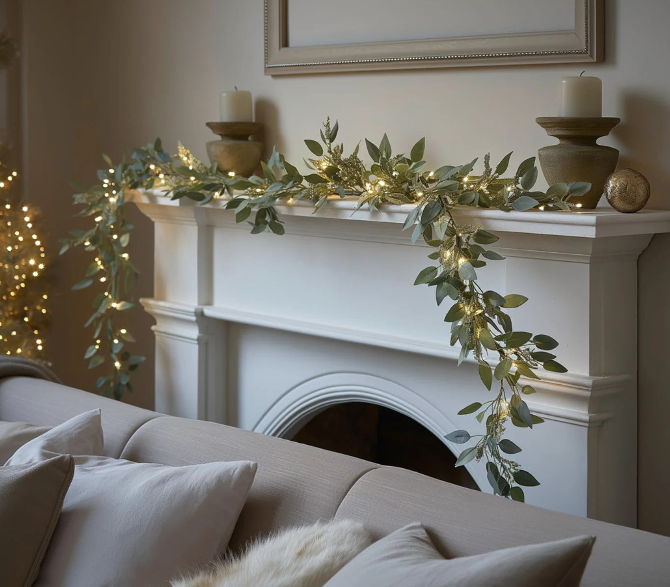 String Lights Olive Branch Warm White LED 2 Meter