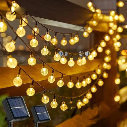 String Lights Solar Crystal-Effect Warm White