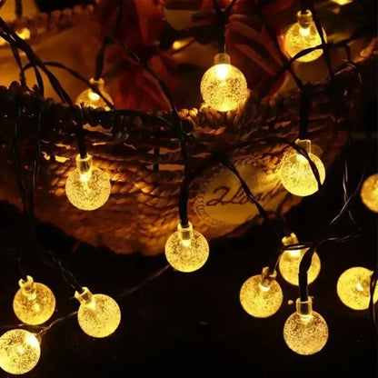String Lights Solar Crystal-Effect Warm White