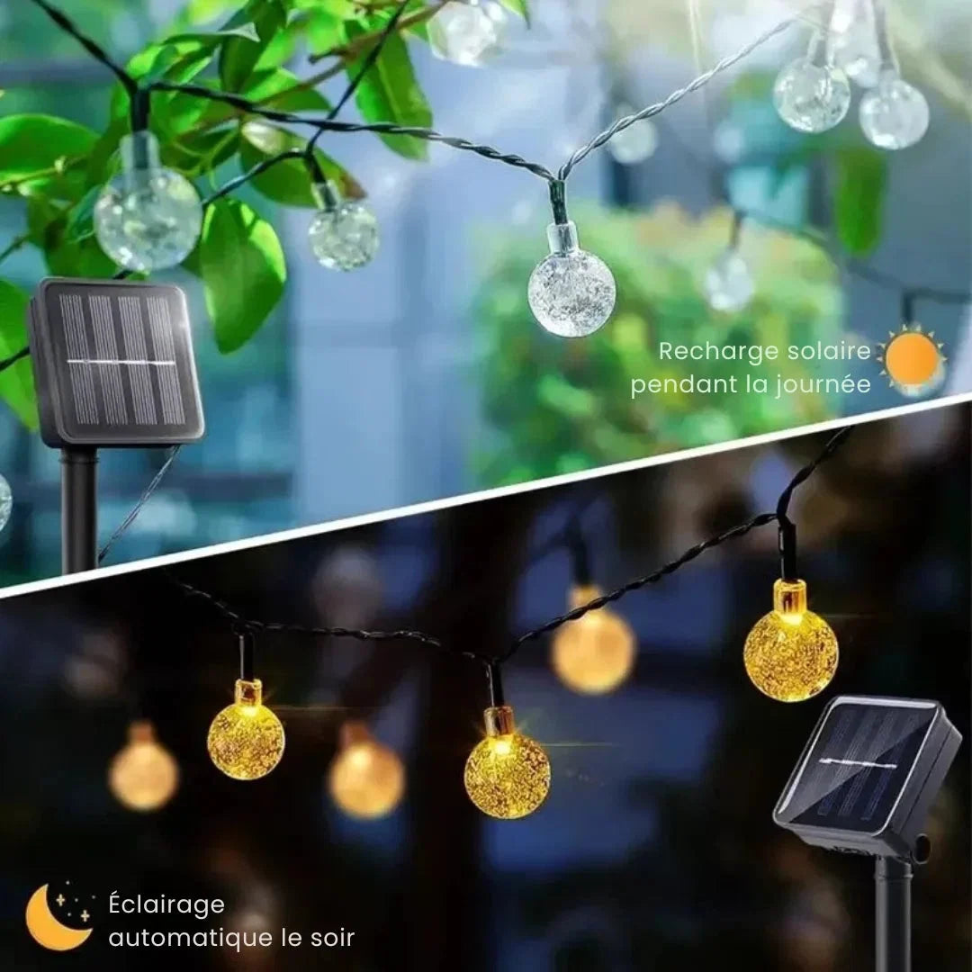 String Lights Solar Crystal-Effect Warm White