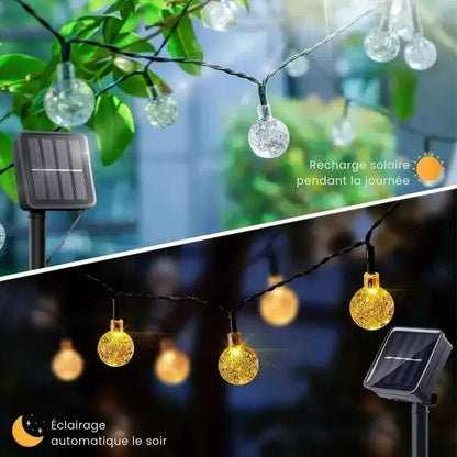 String Lights Solar Crystal-Effect Warm White