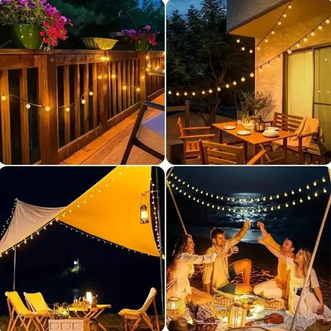 String Lights Solar Crystal-Effect Warm White