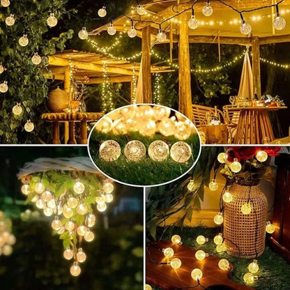 String Lights Solar Crystal-Effect Warm White