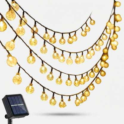 String Lights Solar Crystal-Effect Warm White