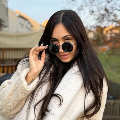 Sunglasses Adjustable Tint Lenses UV400 Round Metal Frame