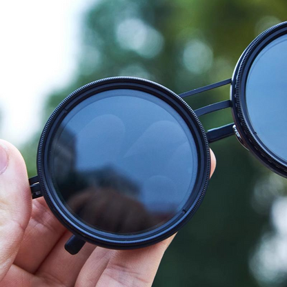 Sunglasses Adjustable Tint Lenses UV400 Round Metal Frame