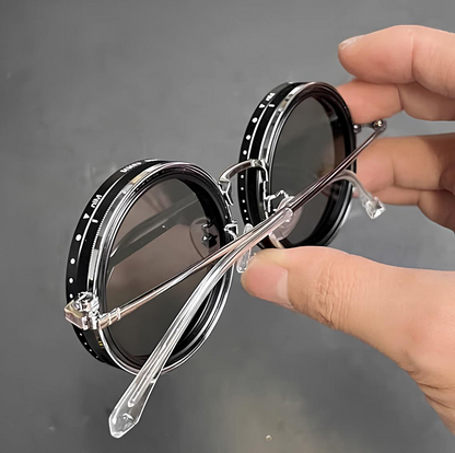 Sunglasses Adjustable Tint Lenses UV400 Round Metal Frame