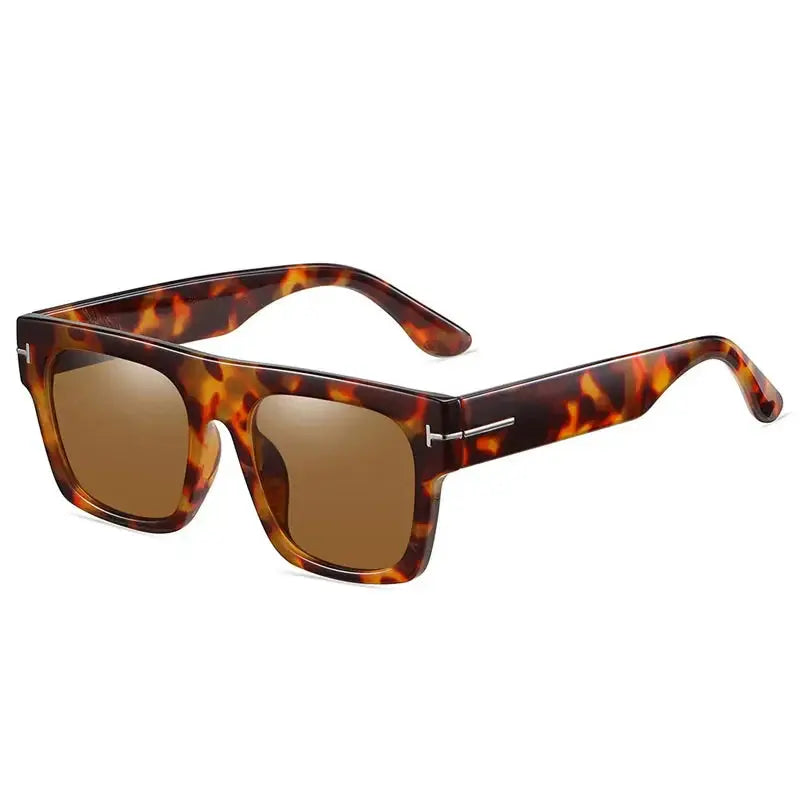Sunglasses Oversized Square Flat-Top Lightweight PC Frame