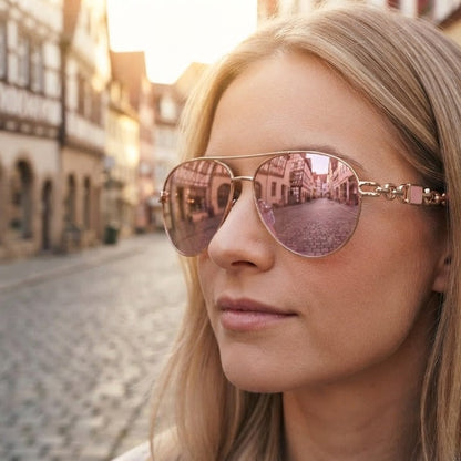Sunglasses Polarized Lenses UV400 Chain Temple
