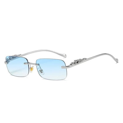 Sunglasses Rimless Leopard Head Temple UV400