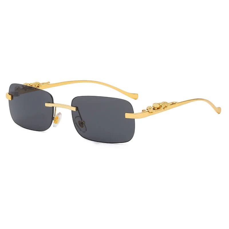 Sunglasses Rimless Leopard Head Temple UV400