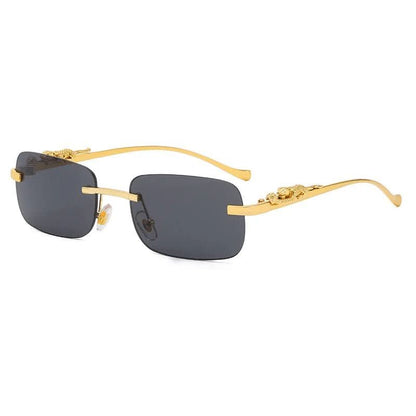 Sunglasses Rimless Leopard Head Temple UV400