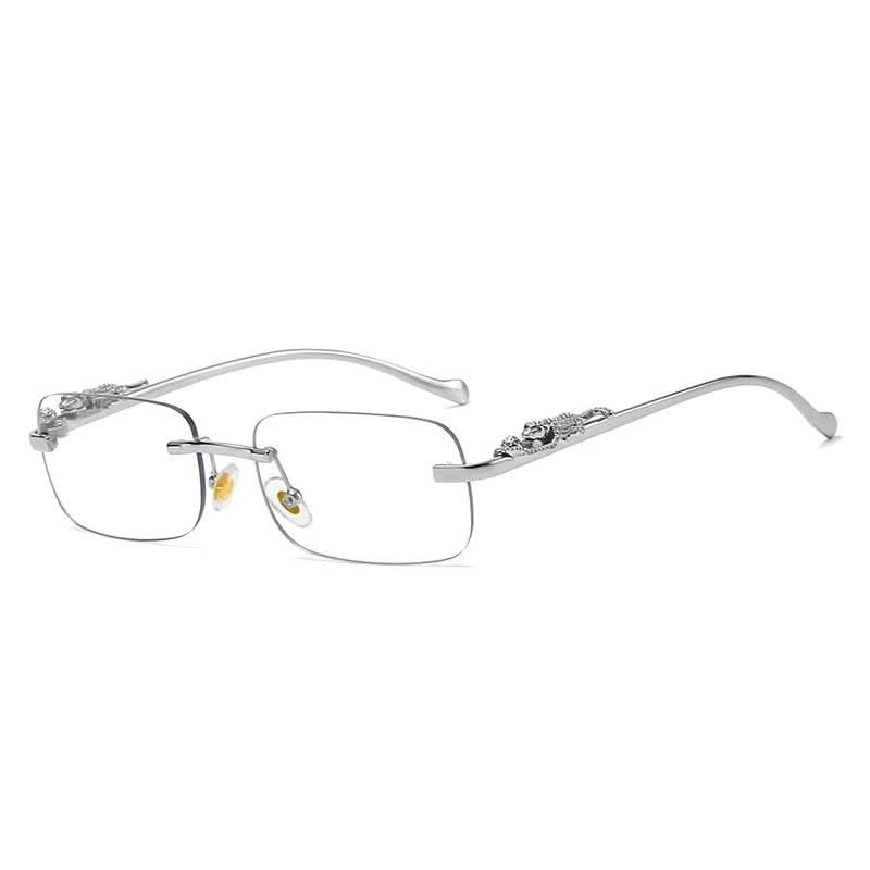 Sunglasses Rimless Leopard Head Temple UV400