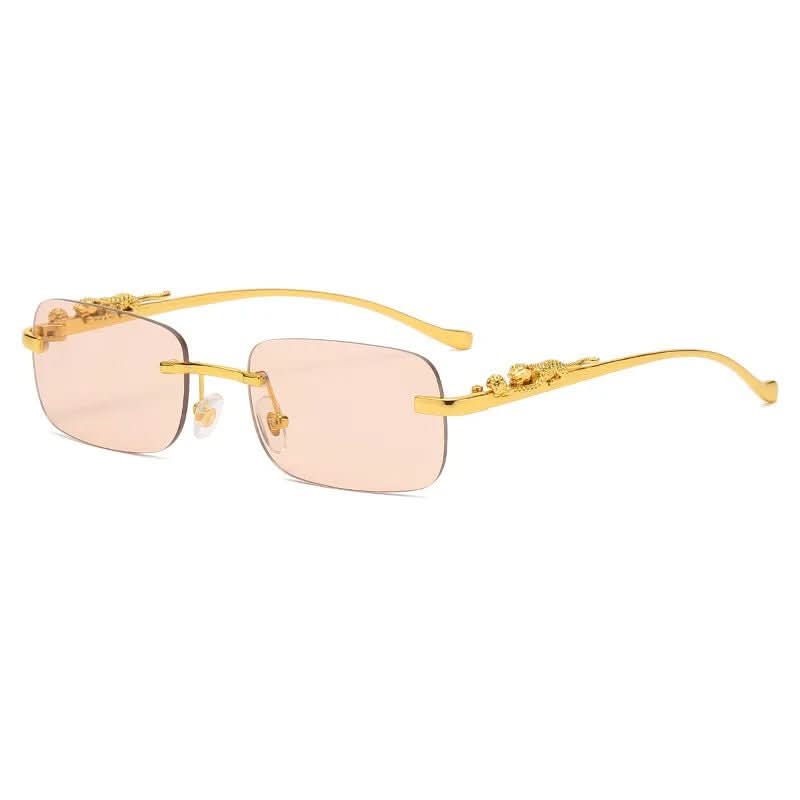 Sunglasses Rimless Leopard Head Temple UV400