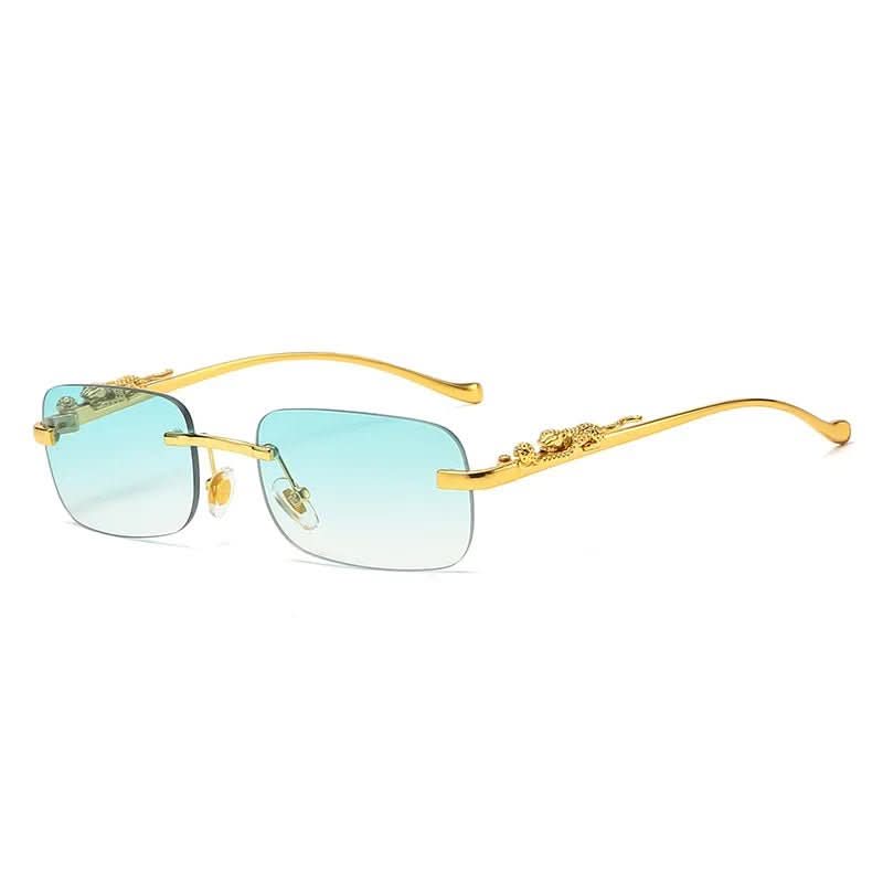 Sunglasses Rimless Leopard Head Temple UV400