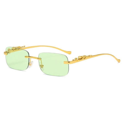 Sunglasses Rimless Leopard Head Temple UV400