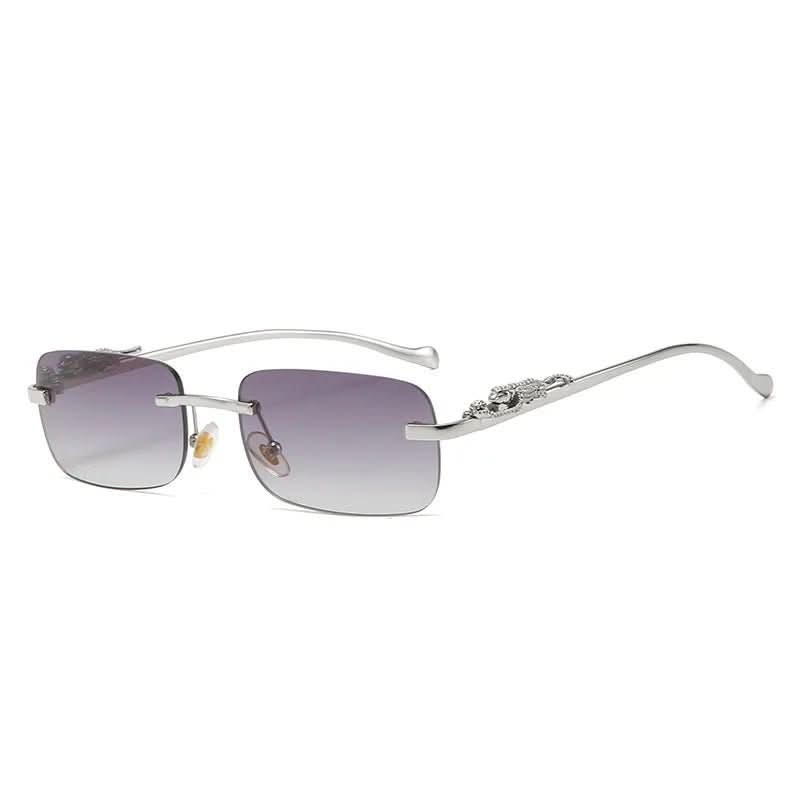 Sunglasses Rimless Leopard Head Temple UV400