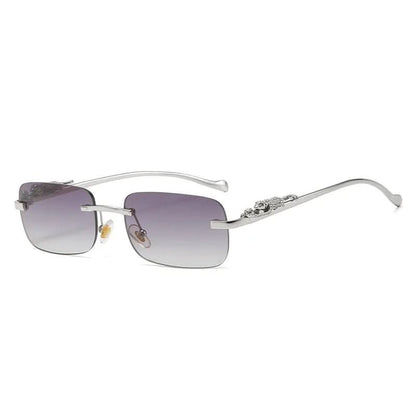 Sunglasses Rimless Leopard Head Temple UV400