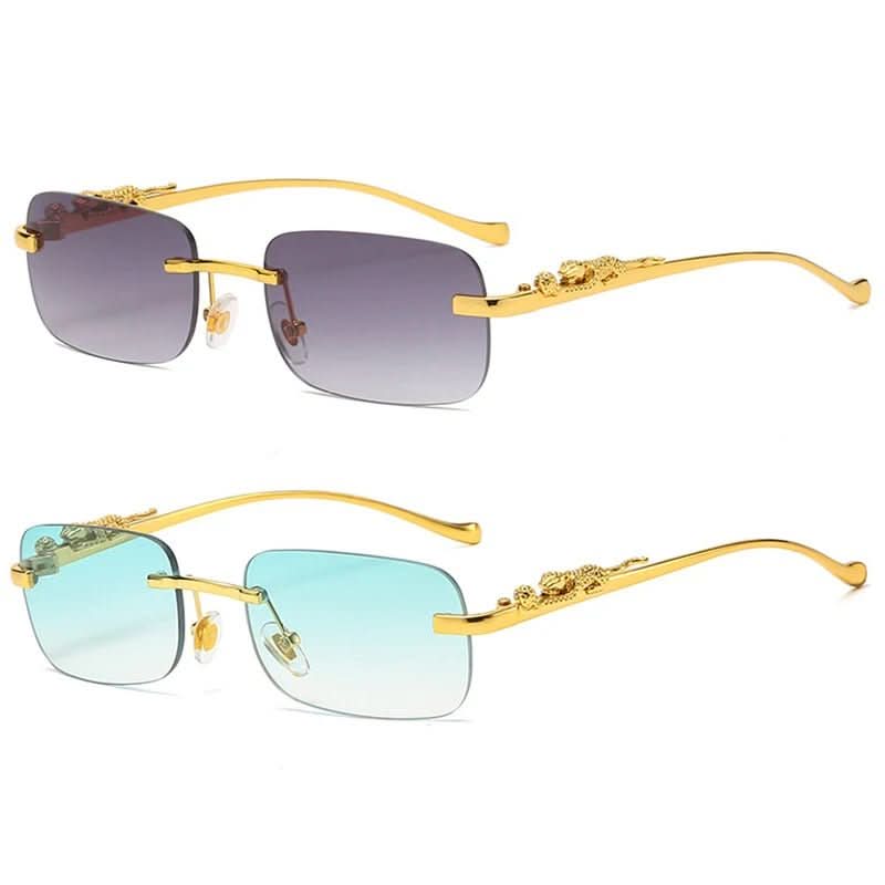 Sunglasses Rimless Leopard Head Temple UV400