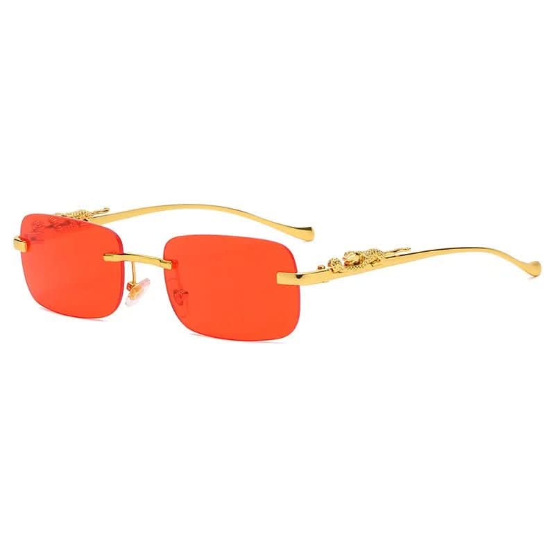 Sunglasses Rimless Leopard Head Temple UV400