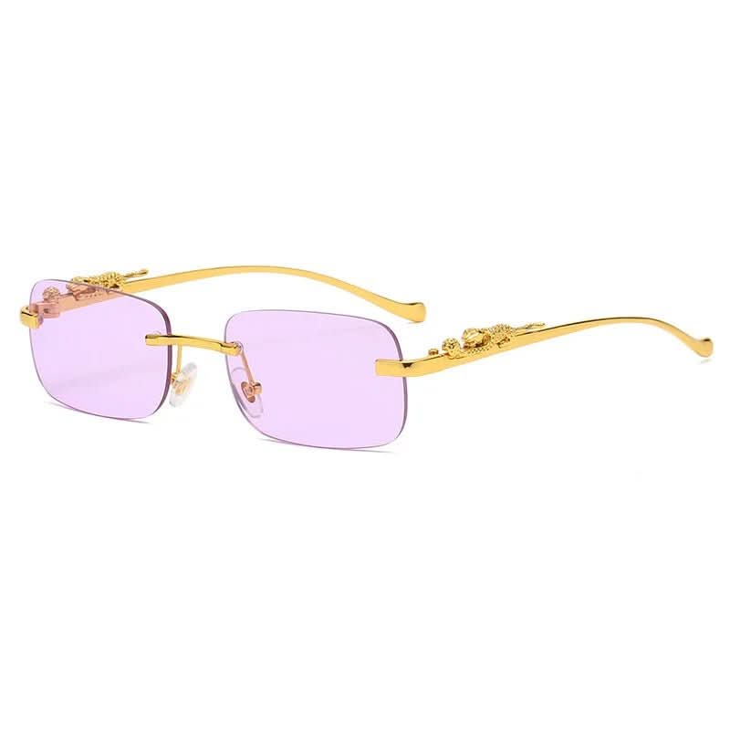 Sunglasses Rimless Leopard Head Temple UV400